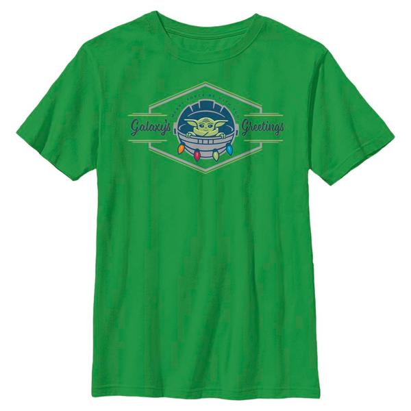 Aperçu: Star Wars - The Mandalorian - The Child Merry Force Be With You - Christmas - Enfant T-shirt - Vert irlandais - Devant