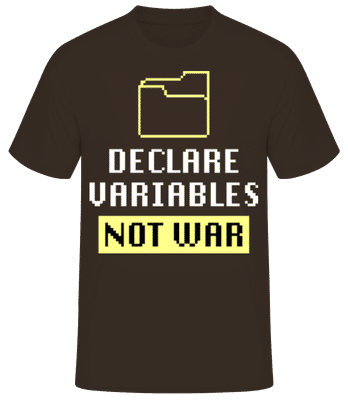 Coding Variables Not War - T-shirt standard Homme - Marron - Devant