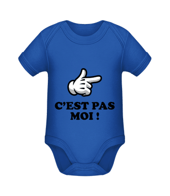 C’est Pas Moi - Body manches courtes bio - Bleu royal - Devant