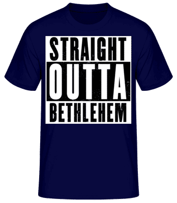 Straight Outta Bethlehem white - Men's Basic T-Shirt - Navy - Front