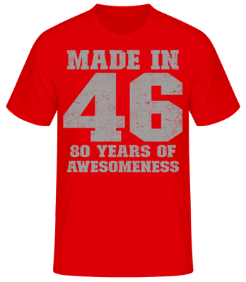 80 Years Of Awesomeness - Men's Basic T-Shirt - Red - Front