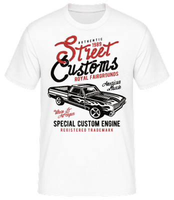 Street Custom - Pánske basic tričko - Biela - Predné