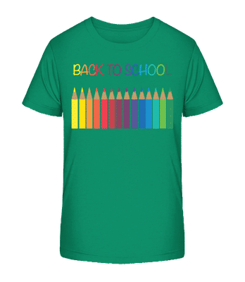 Back To School - Crayons - Detské bio tričko Stanley Stella 2.0 - Zelená - Predné