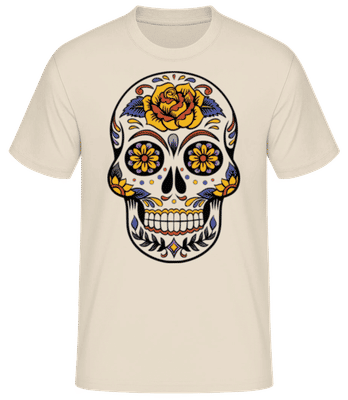 Dia De Los Muertos Tête De Mort - T-shirt standard Homme - Crème - Devant