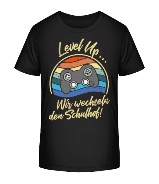 Vorschau: Level Up Wir Wechseln Den Schuhof - Kinder Bio T-Shirt Stanley Stella 2.0 - Schwarz - Vorne