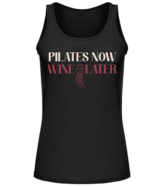 Aperçu: Pilates Now Wine Later - Débardeur Femme - Noir - Devant