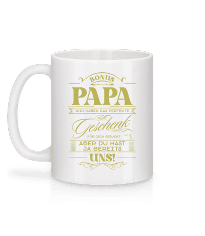 Bonus Papa Perfektes Geschenk - Tasse - Weiß - Hinten