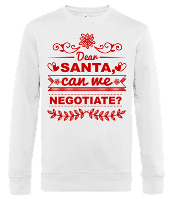 Santa Can We Negotiate? - Männer Standard Pullover - Weiß - Vorne