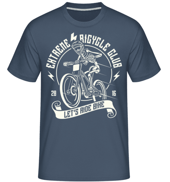 Preview: Let's Ride Bike -  Shirtinator Men's T-Shirt - Denim - Front