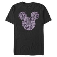 Disney - Mickey Mouse - Mickey Zebra Cheeta Fill - Men's T-Shirt - Black - Front
