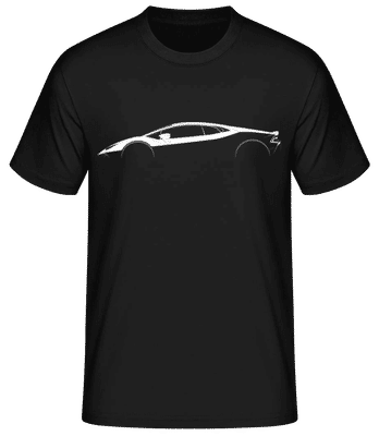 'Lamborghini Huracan Evo' Silhouette - Pánske basic tričko - Čierna - Predné
