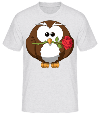 Chouette Saint Valentin - T-shirt homme B&C - Gris chiné - Devant