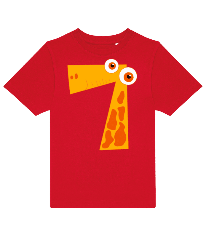 Aperçu: Girafes Sept - T-shirt homme B&C - Rouge - Devant