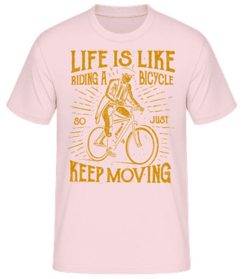 Life Is Like Riding A Bicycle - Men's Basic T-Shirt - Pink - Front