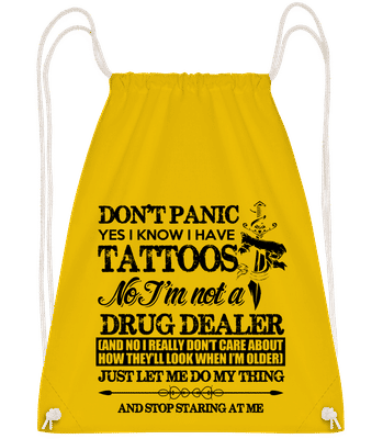 Tattoo Don't Panic - Turnbeutel - Gelb - Vorn