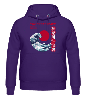 Kanagawa - Sweat à capuche Homme - Pourpre - Devant