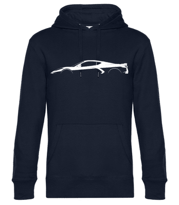 'Chevrolet Corvette C8 St.' Silhouette - Men’s Standard Hoodie - Navy - Front
