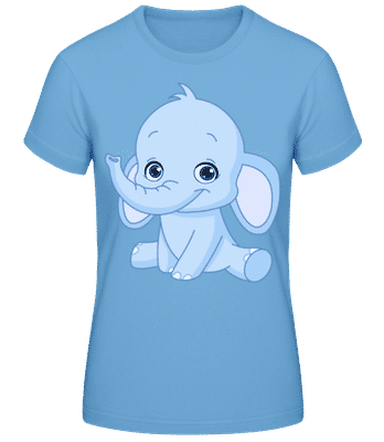 Elephant Comic Blue - Women's Basic T-Shirt - Light blue - Front