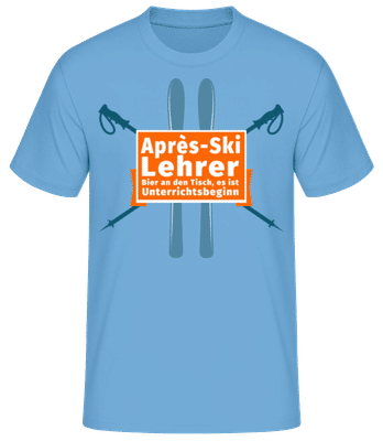 Après Ski Lehrer Bier - Männer Basic T-Shirt - Hellblau - Vorne