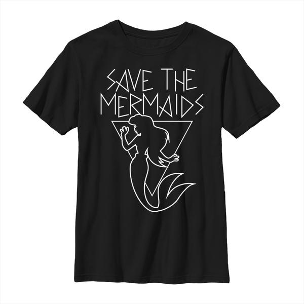 Aperçu: Disney - Ariel La Petite Sirène - Malá mořská víla Save The Mermaids - Enfant T-shirt - Noir - Devant