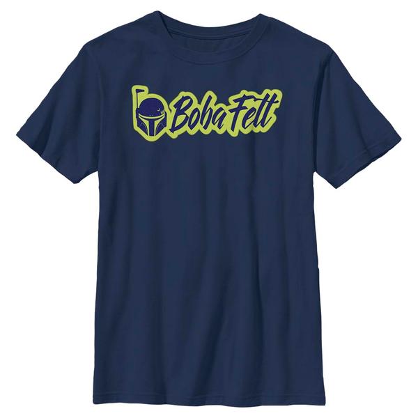 Star Wars - Book of Boba Fett - Boba Fett Calligraphy Logo - Enfant T-shirt - Bleu marine - Devant
