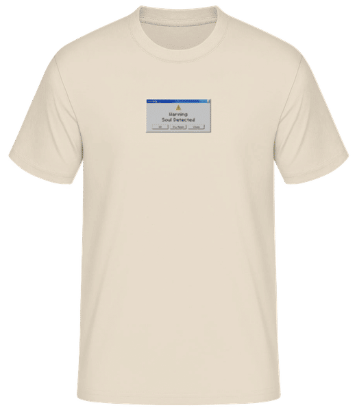 Aperçu: Y2k Warning Soul Detected - T-shirt homme B&C - Crème - Devant