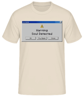 Y2k Warning Soul Detected - T-shirt homme B&C - Crème - Devant