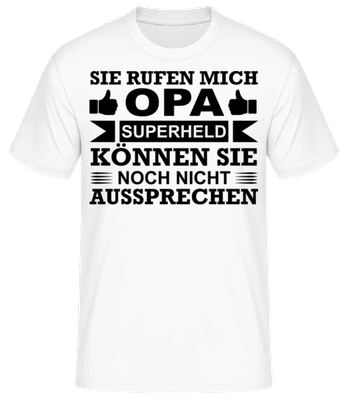 Opa Superheld - Männer Basic T-Shirt - Weiß - Vorne