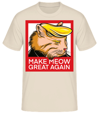 Make Meow Great Again - Men's Basic T-Shirt - Cream - Front