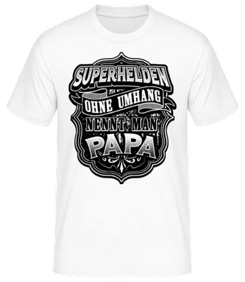 Superhelden Papa - Männer Basic T-Shirt - Weiß - Vorne