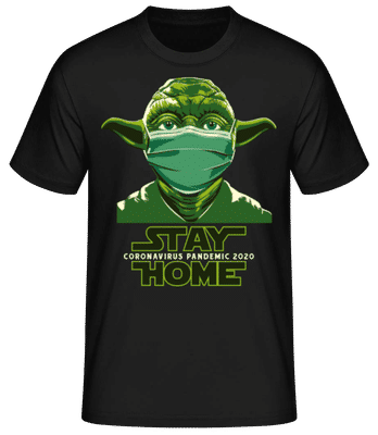 Stay Home Yoda - Pánske basic tričko - Čierna - Predné