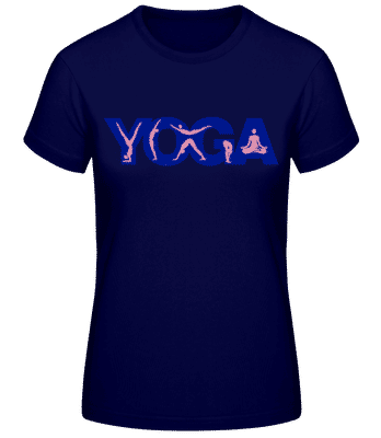 Yoga Sign Blue - Women's Basic T-Shirt - Navy - Front