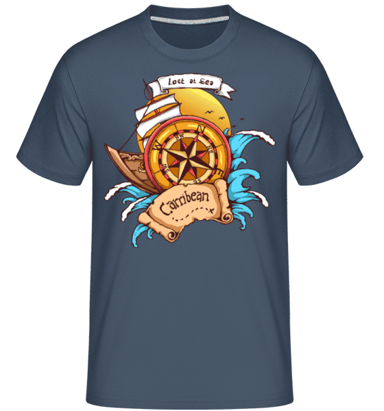 Aperçu: Lost At Sea -  T-Shirt Shirtinator homme - Bleu denim - Devant