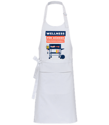 Wellness Für Männer - Profi Kochschürze - Weiß - Vorne