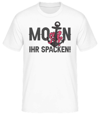 Moin Ihr Spacken - Männer Basic T-Shirt - Weiß - Vorne