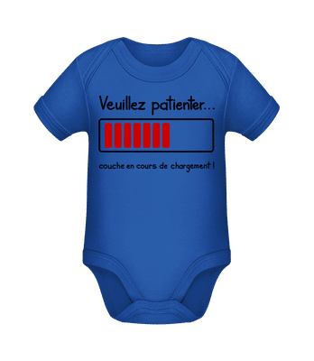 Couche En Cours De Chargement! - Body manches courtes bio - Bleu royal - Devant
