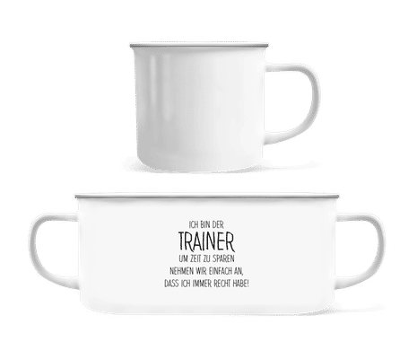 Trainer Hat Immer Recht - Emaille-Tasse - Weiß - Vorne