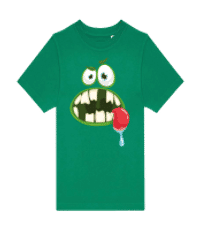 Monster 2 - Kinder T-Shirt B&C - Irischgrün - Vorne