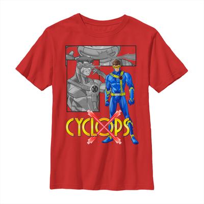 Marvel - Cyclops Laser Panels - Kids T-Shirt - Red - Front