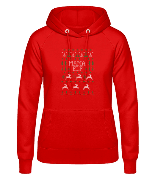 Aperçu: Mama Elf - Sweat à capuche Femme - Rouge - Devant