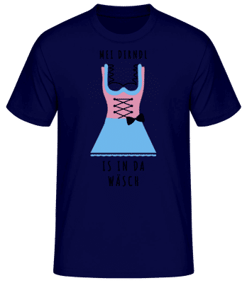 Dirndl Is In Da Wäsch - Männer Basic T-Shirt - Marine - Vorne