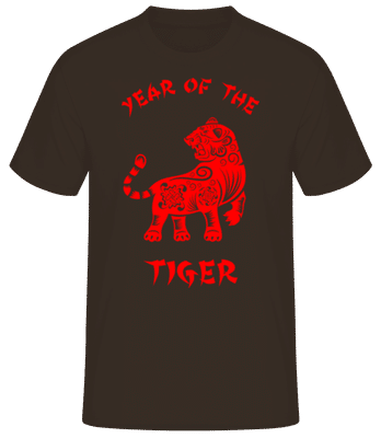 Chinese Zodiac Year Of The Tiger - Men's Basic T-Shirt - Brown - Front