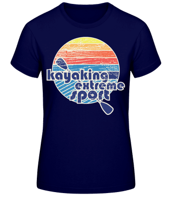Kayaking Logo - Frauen T-Shirt B&C - Marine - Vorne