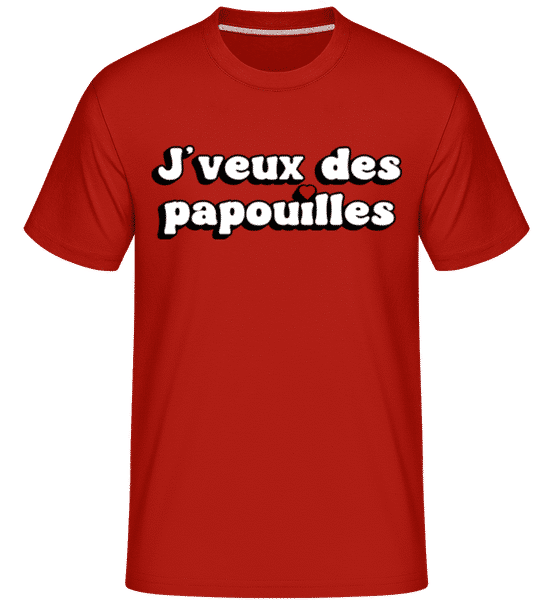 Aperçu: Je Veux Des Papouilles Saint Valentin -  T-Shirt Shirtinator homme - Rouge - Devant