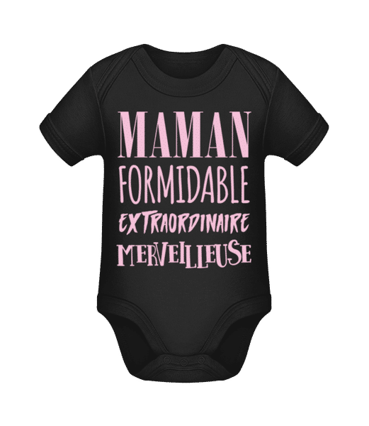 Aperçu: Maman Formidable - Body manches courtes bio - Noir - Devant