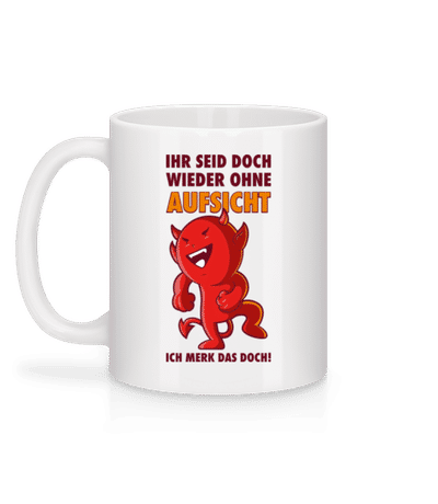 Wieder Ohne Aufsicht - Tasse - Weiß - Hinten