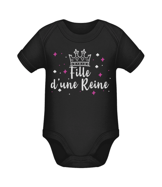 Aperçu: Fille D'une Reine - Body manches courtes bio - Noir - Devant