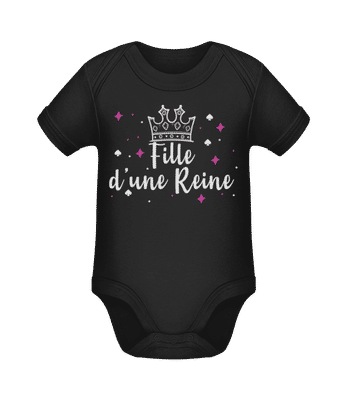 Fille D'une Reine - Body manches courtes bio - Noir - Devant