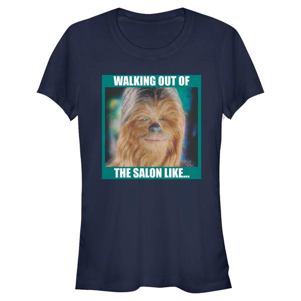 Aperçu: Star Wars - Chewbacca Walking Out The Salon - Femme T-shirt - Bleu marine - Devant