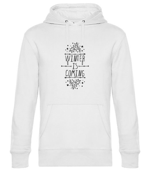 Aperçu: Winter Is Coming - Sweat à capuche premium Unisexe - Blanc - Devant